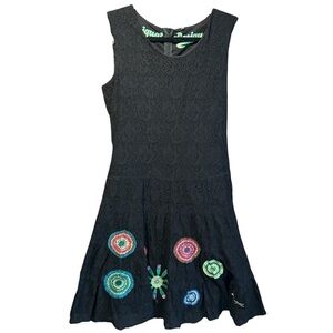 Beautiful Black with Colourful Accents Desigual Sleeveless Dress